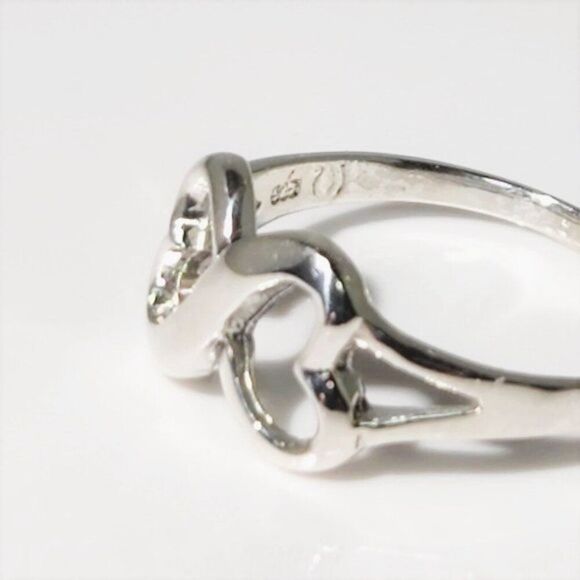 Infinity Hearts Ring in Sterling Silver Ring Size 5 - Picture 5 of 8